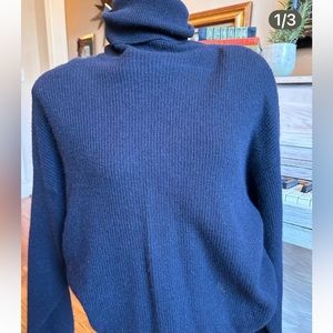 Navy angora turtleneck sweater
